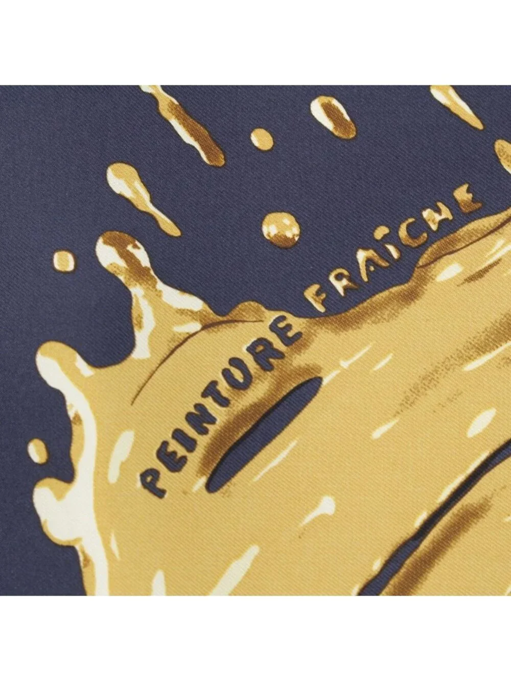 Hermes Carre 45 Peinture Fraiche Freshly Painted Silk Scarf Navy Gold - Picture 8 of 10